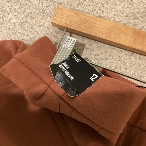 Express Light Brown Stylist Ankle Super High Rise Pant - Picture 10 of 11